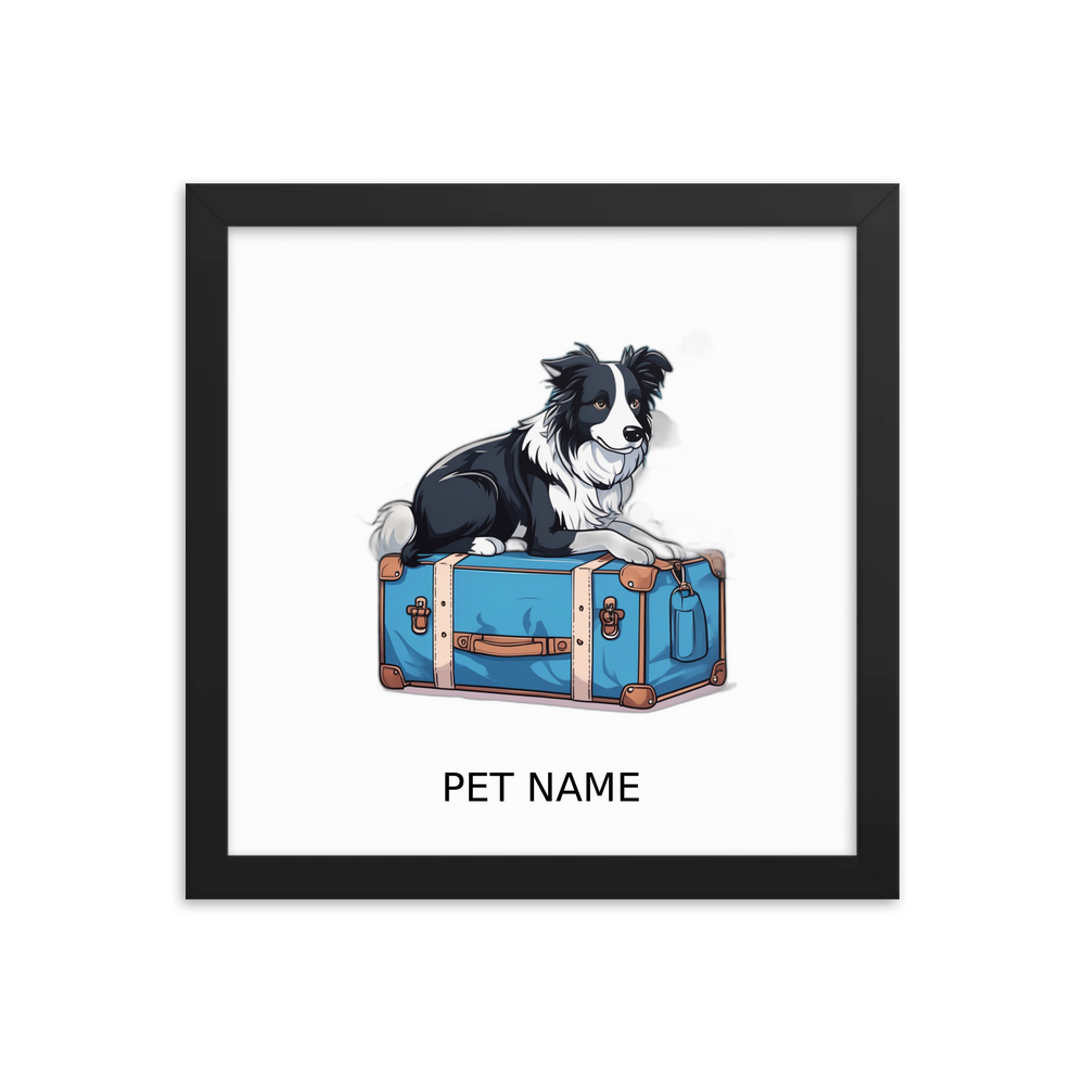 PugMug Custom Border Collie Framed Print with Your Pet’s Name