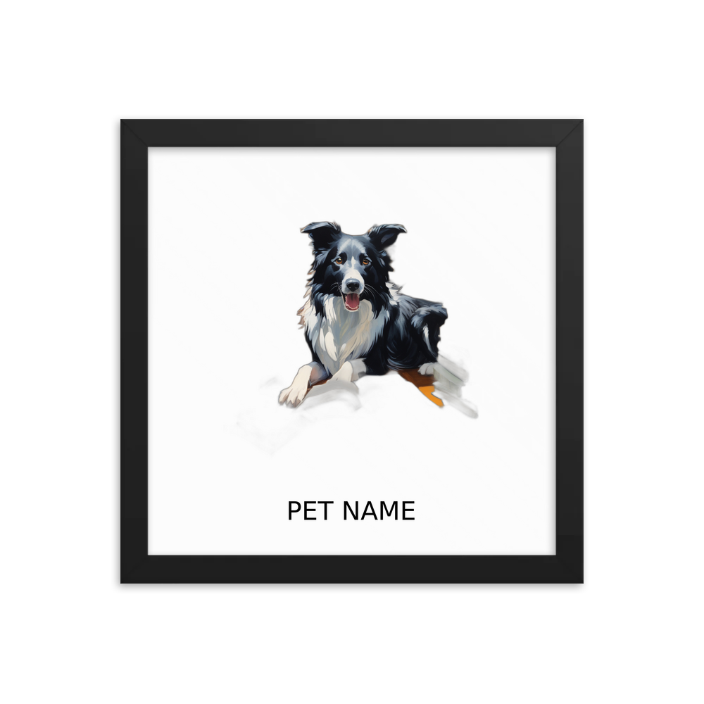 PugMug Custom Border Collie Framed Print with Your Pet’s Name