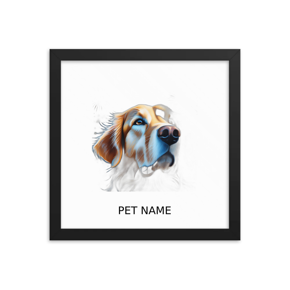 PugMug Custom Golden Retriever Framed Print with Your Pet’s Name