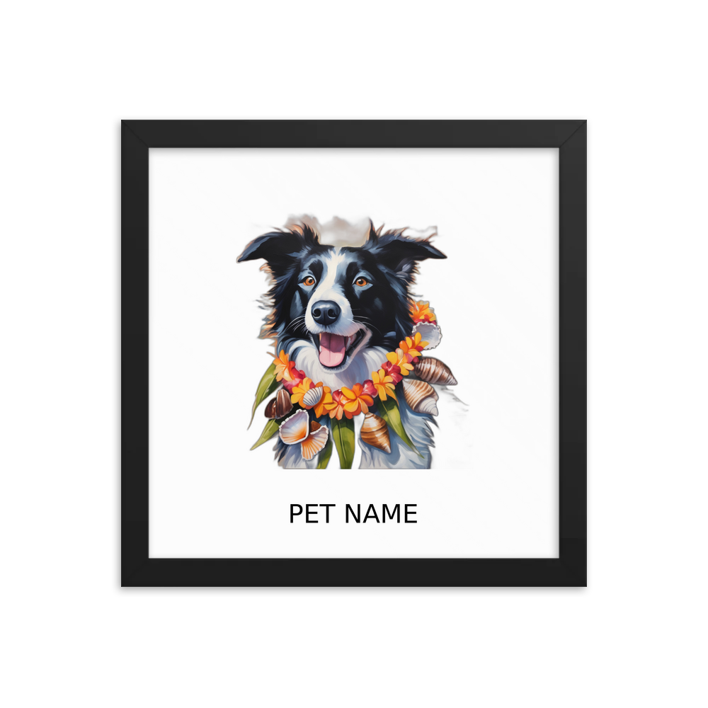 PugMug Custom Border Collie Framed Print with Your Pet’s Name