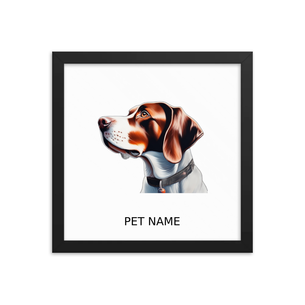 PugMug Custom Pointer Dog Framed Print with Your Pet’s Name