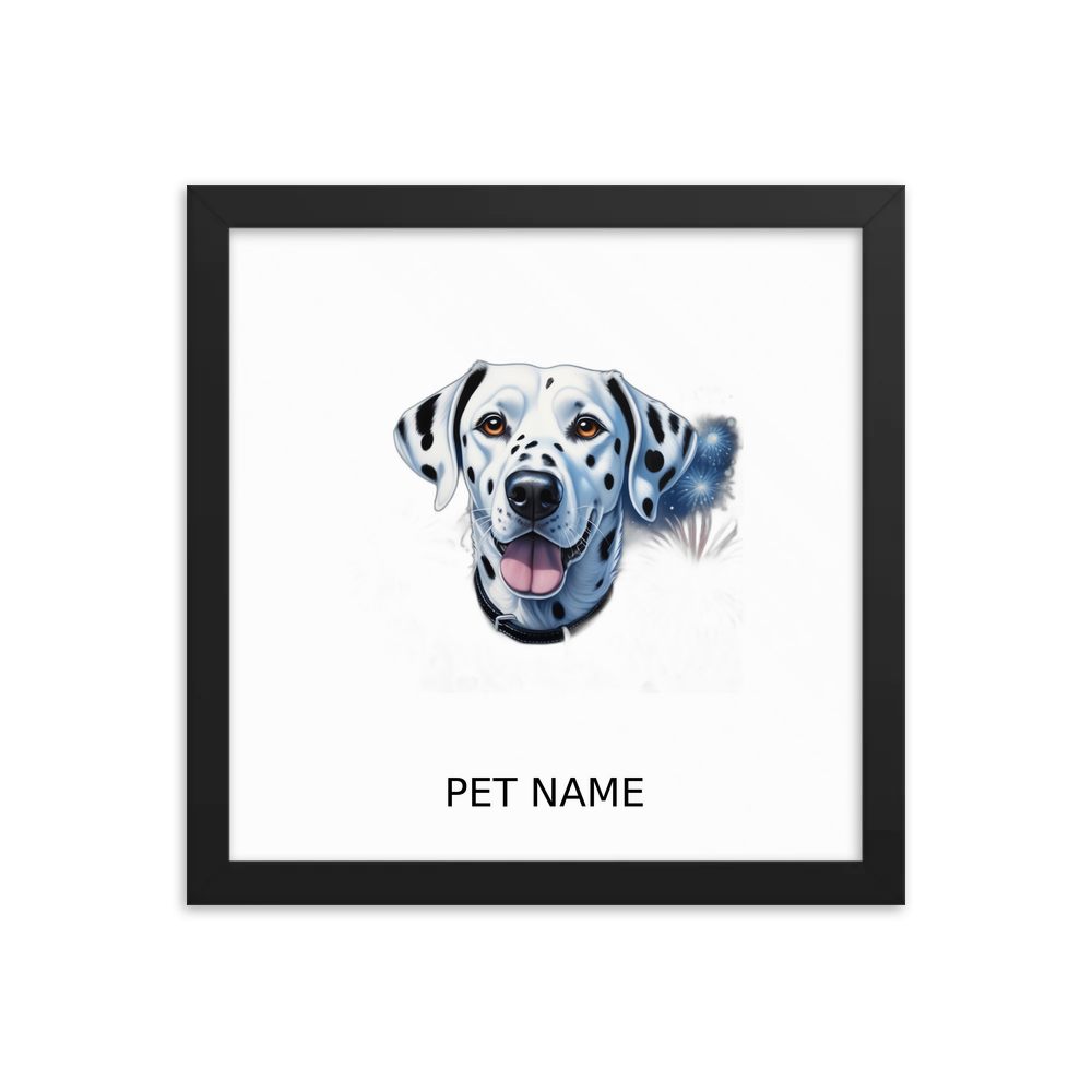 PugMug Custom Dalmatian Framed Print with Your Pet’s Name