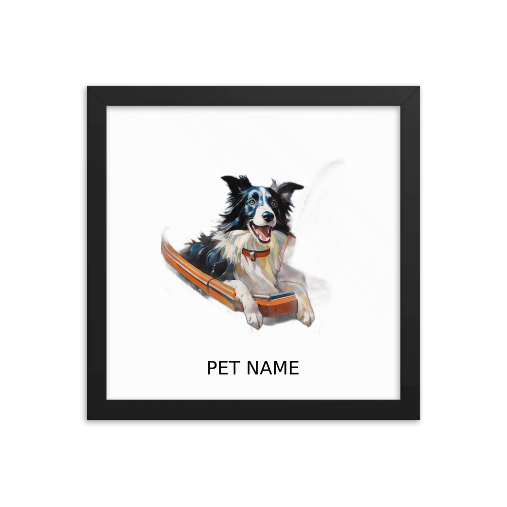 PugMug Custom Border Collie Framed Print with Your Pet’s Name