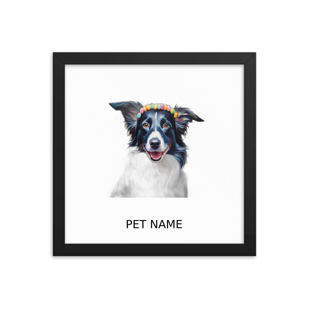 PugMug Custom Border Collie Framed Print with Your Pet’s Name