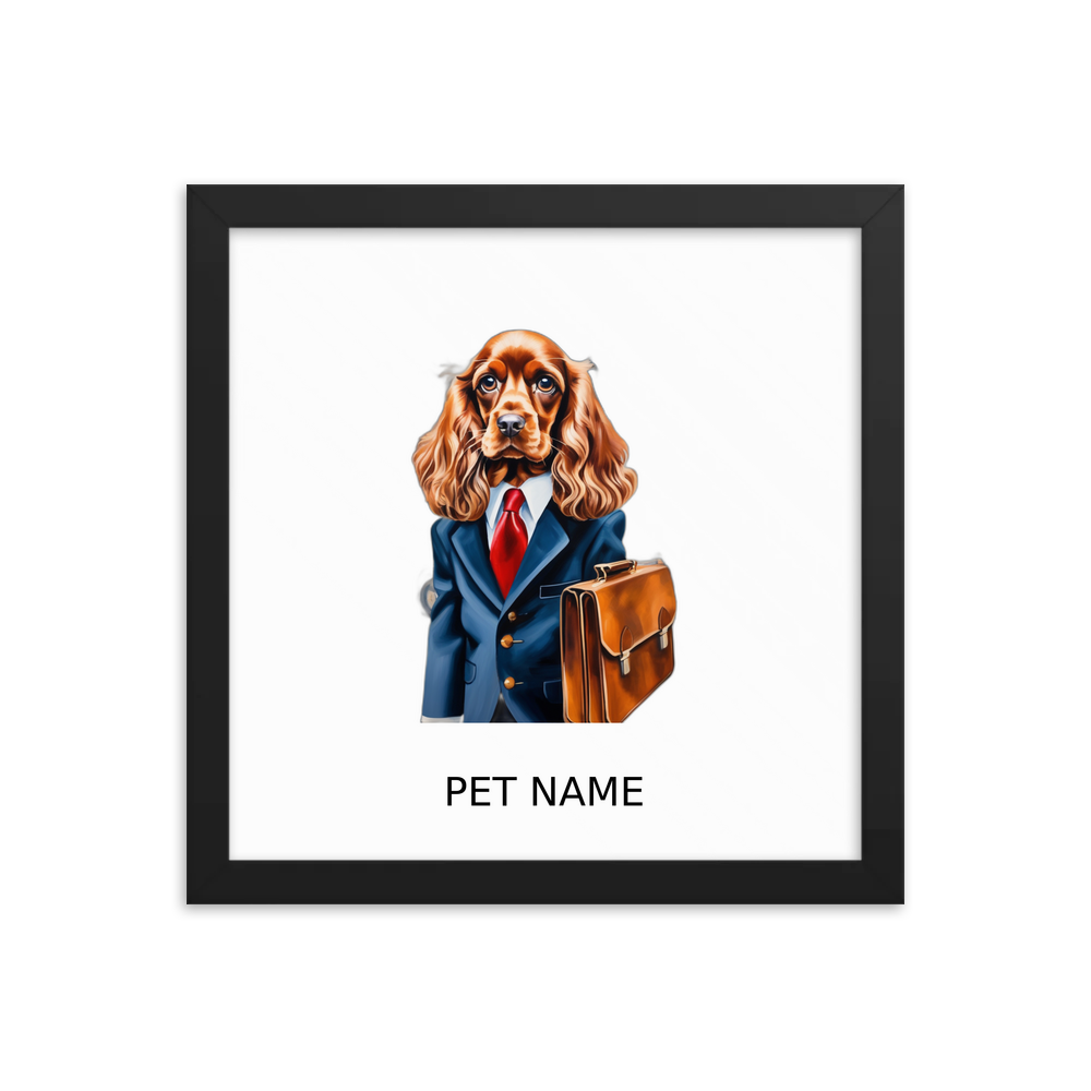 PugMug Custom English Cocker Spaniel Framed Print with Your Pet’s Name