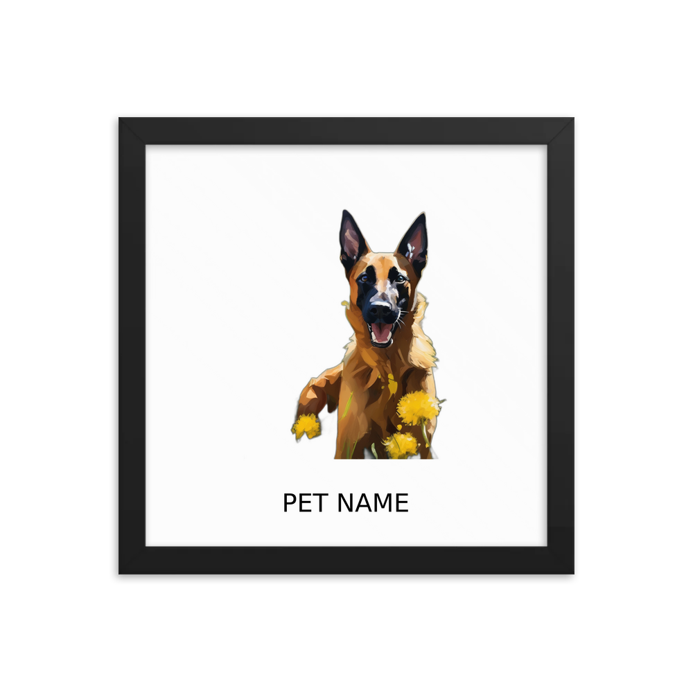 PugMug Custom Belgian Malinois Framed Print with Your Pet’s Name