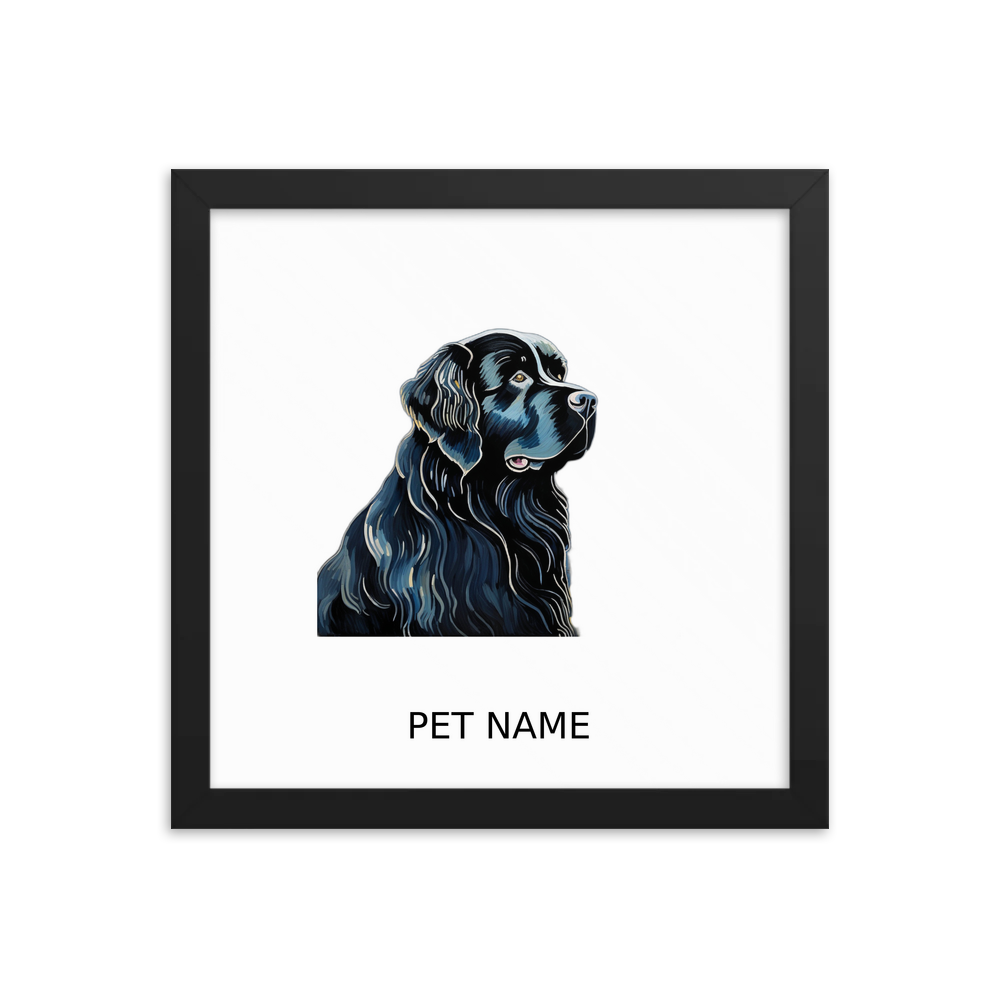 PugMug Custom Newfoundland Framed Print with Your Pet’s Name