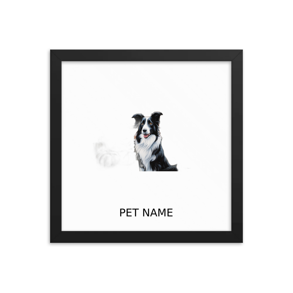 PugMug Custom Border Collie Framed Print with Your Pet’s Name