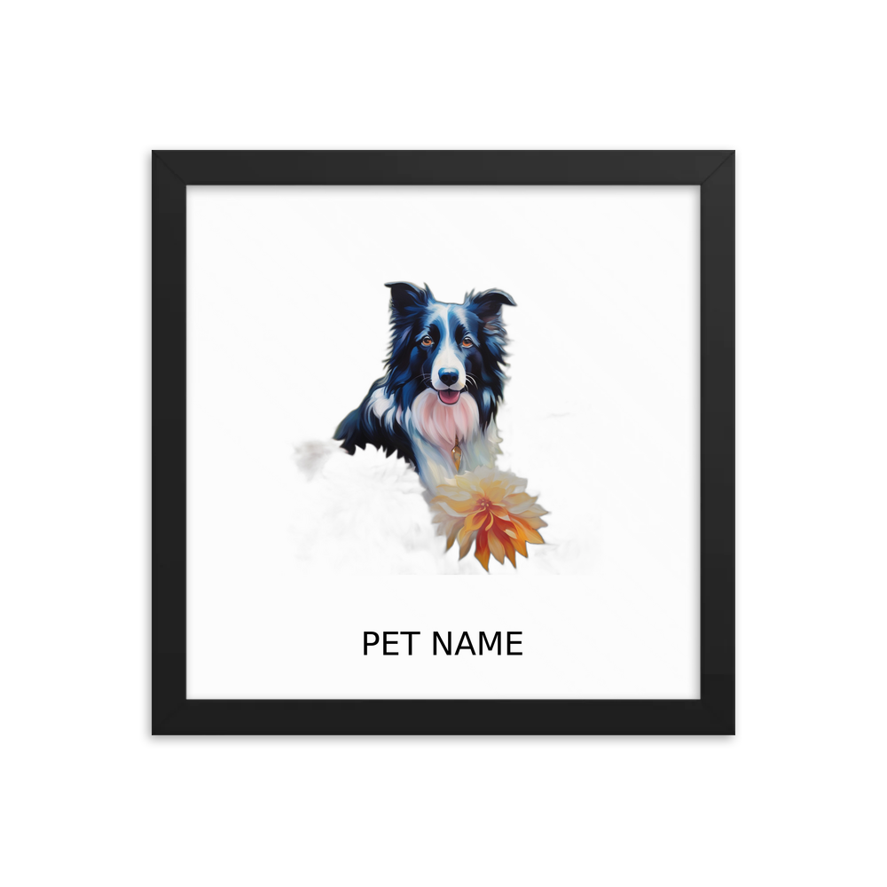 PugMug Custom Border Collie Framed Print with Your Pet’s Name