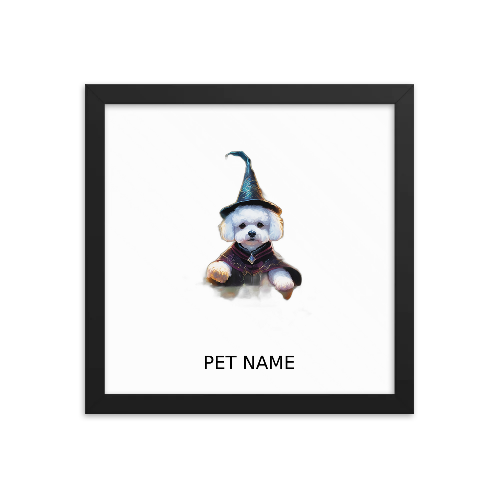PugMug Custom Bichons Frise Framed Print with Your Pet’s Name