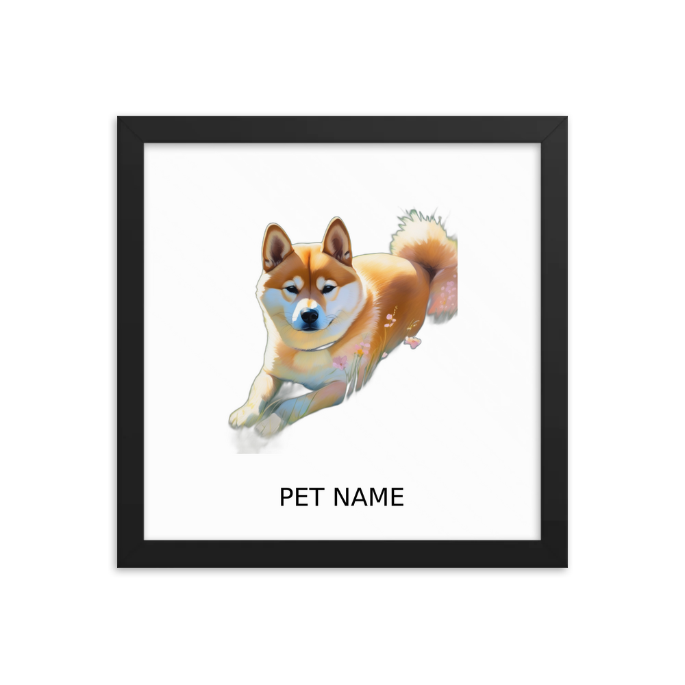 PugMug Custom Shiba Inu Framed Print with Your Pet’s Name