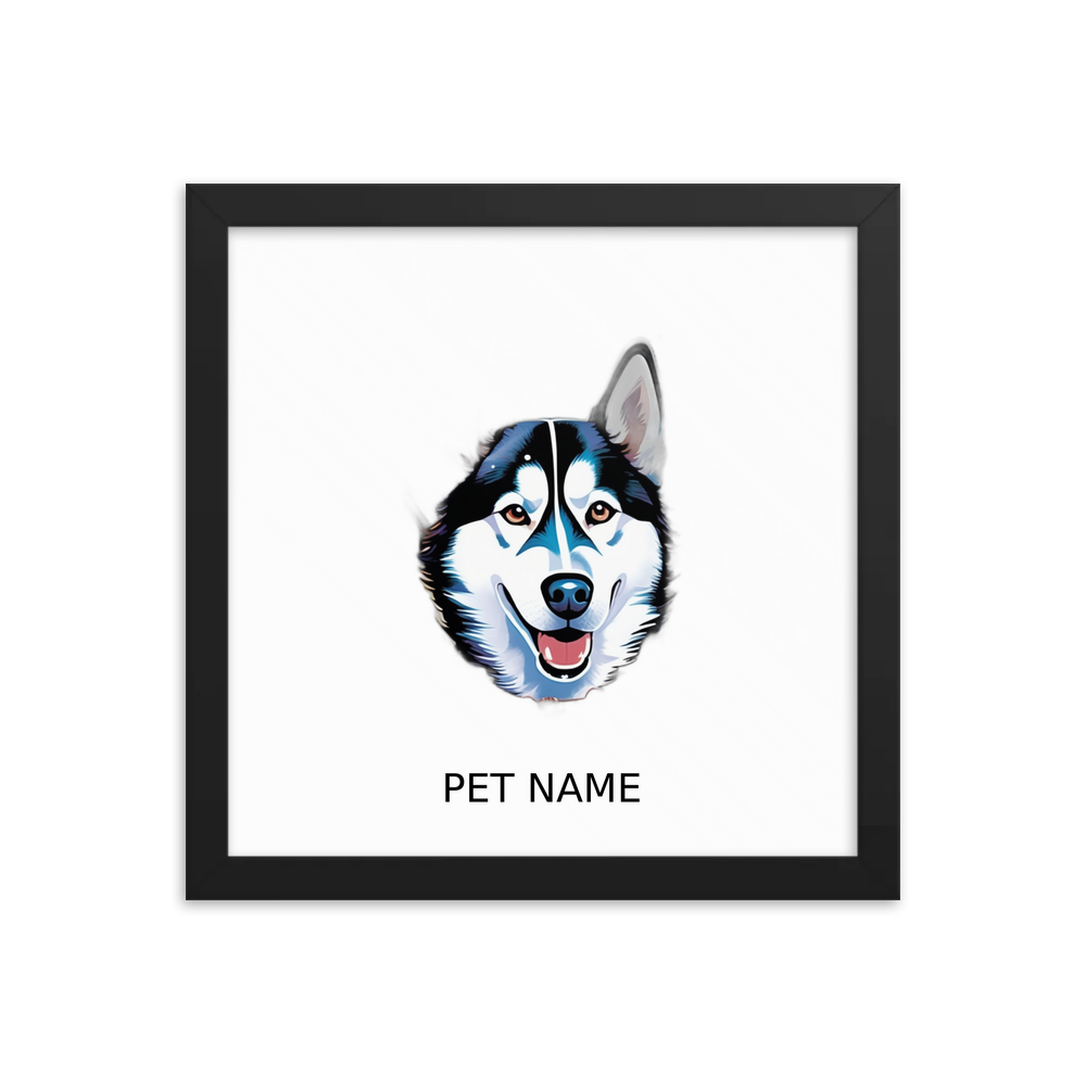 PugMug Custom Siberian Husky Framed Print with Your Pet’s Name