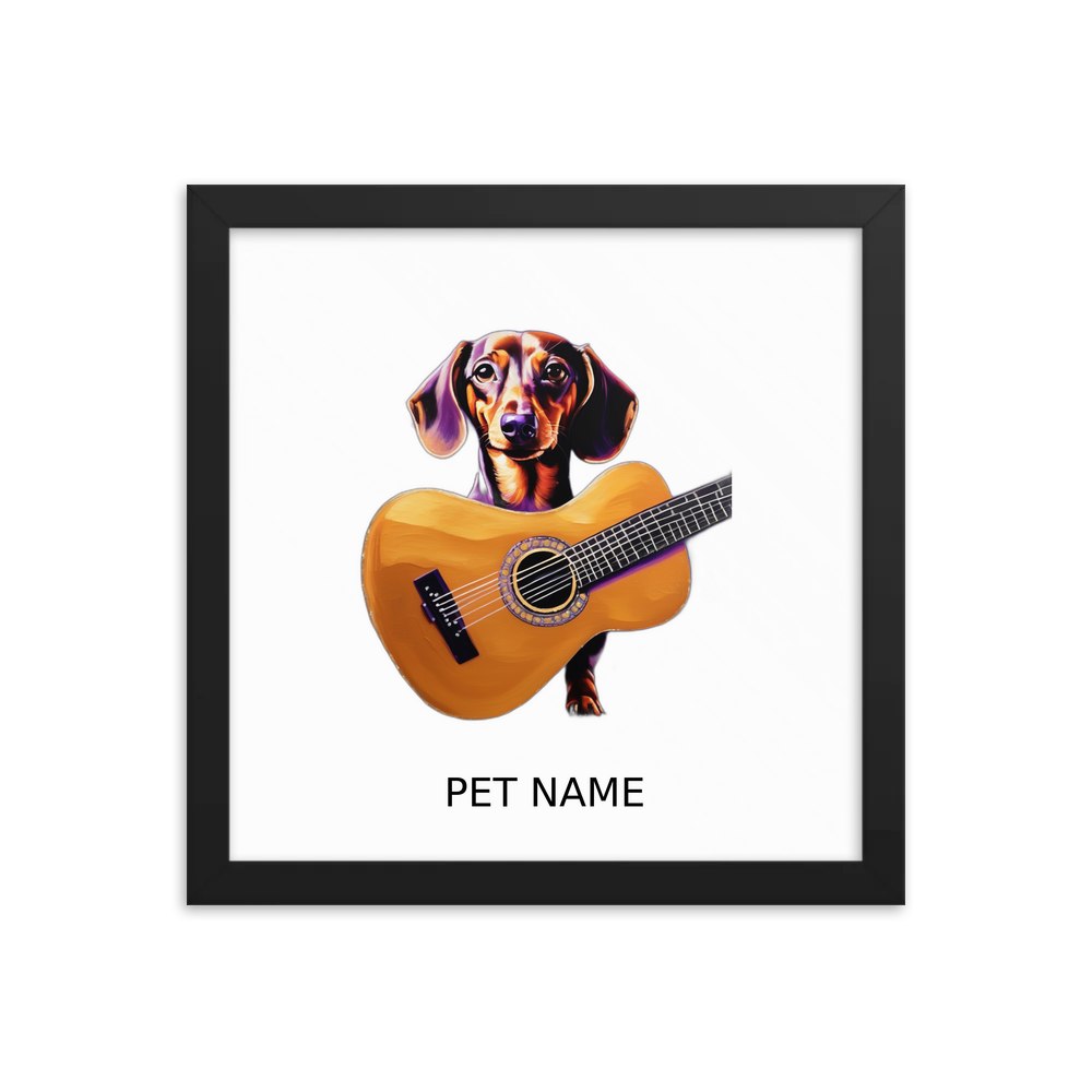 PugMug Custom Tan Dachshund Framed Print with Your Pet’s Name