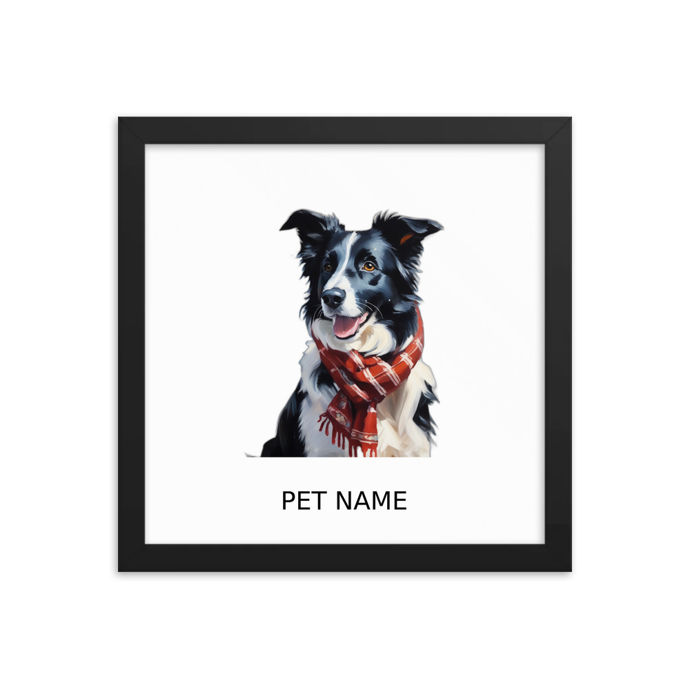 PugMug Custom Border Collie Framed Print with Your Pet’s Name