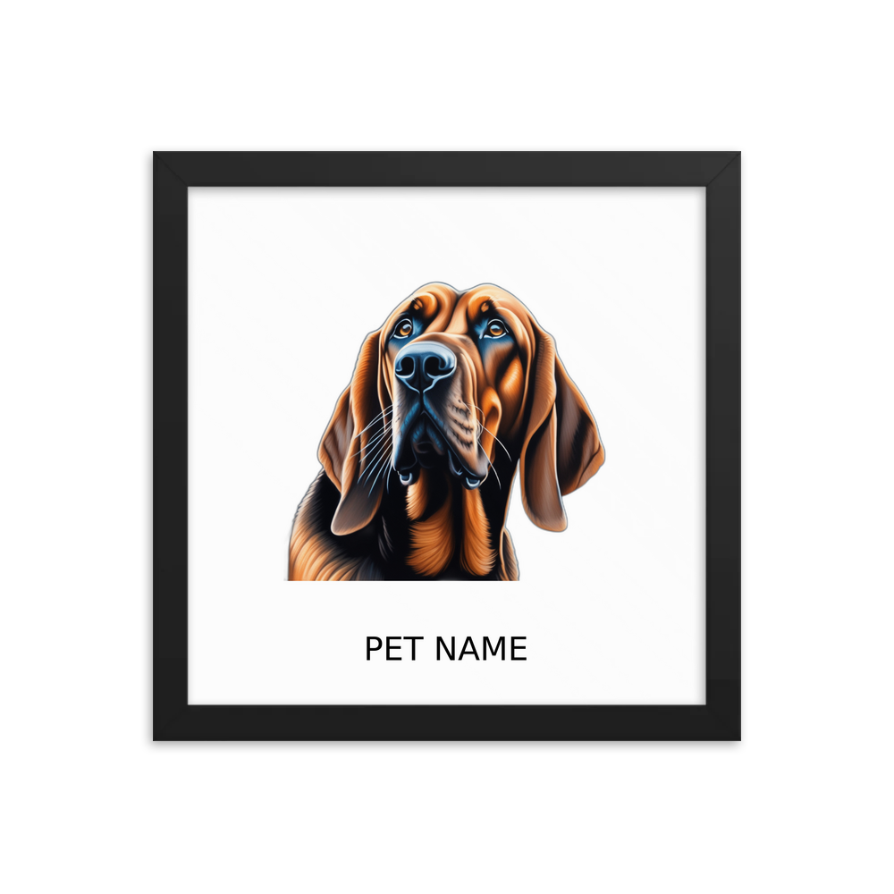 PugMug Custom Bloodhound Framed Print with Your Pet’s Name