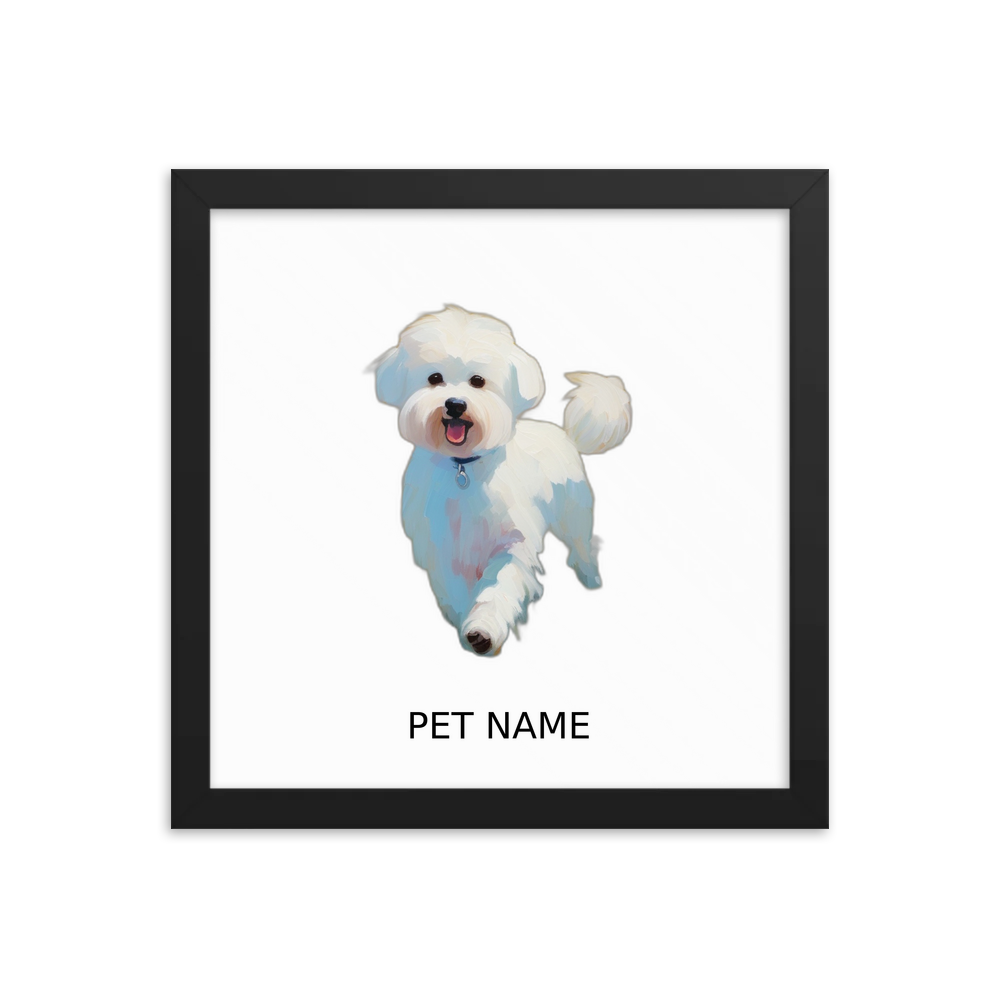 PugMug Custom Bichons Frise Framed Print with Your Pet’s Name