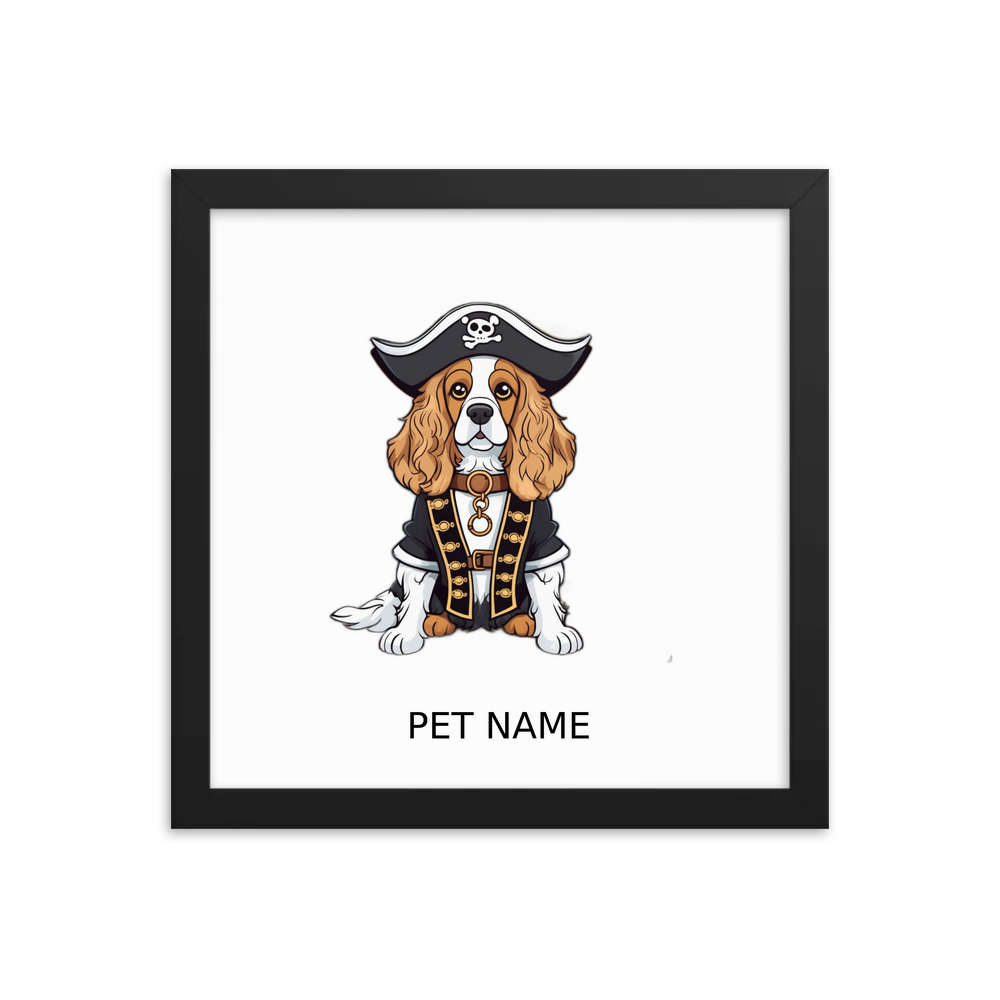 PugMug Custom Cocker Spaniel Framed Print with Your Pet’s Name