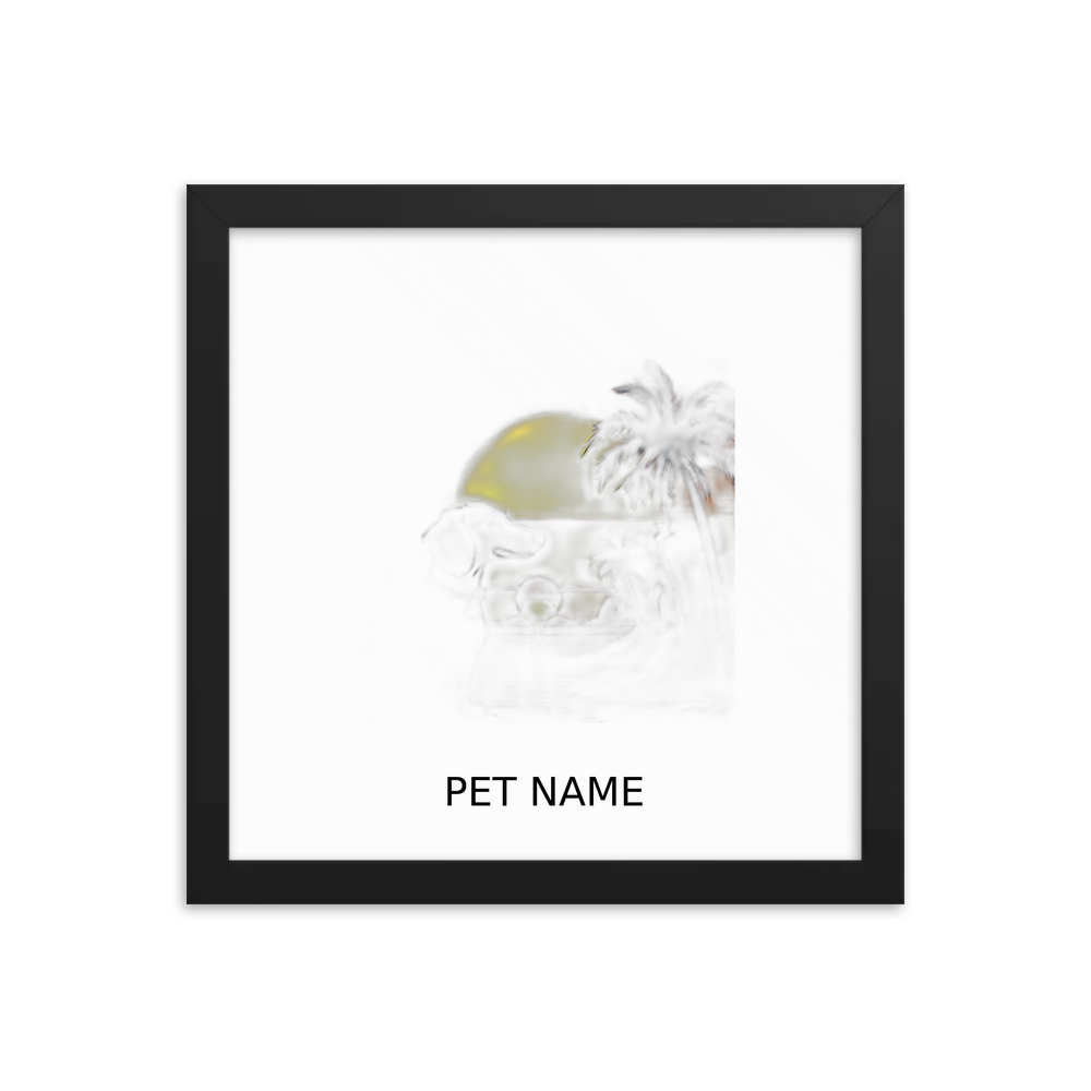 PugMug Custom Black Dachshund Framed Print with Your Pet’s Name