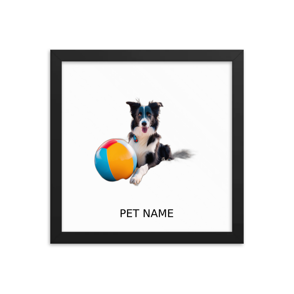 PugMug Custom Border Collie Framed Print with Your Pet’s Name
