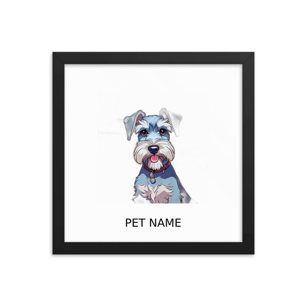 PugMug Custom Miniature Schnauzer Framed Print with Your Pet’s Name