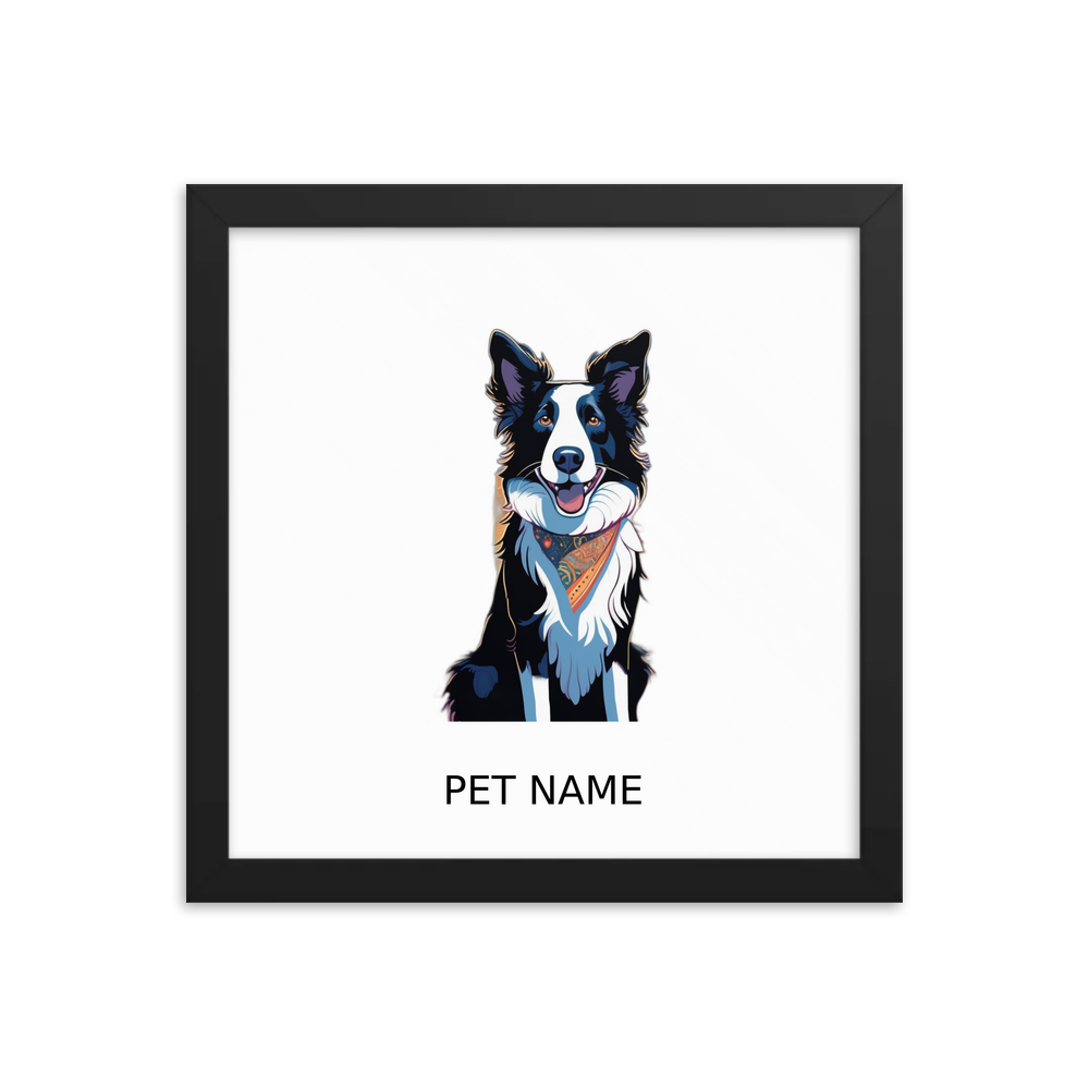 PugMug Custom Border Collie Framed Print with Your Pet’s Name