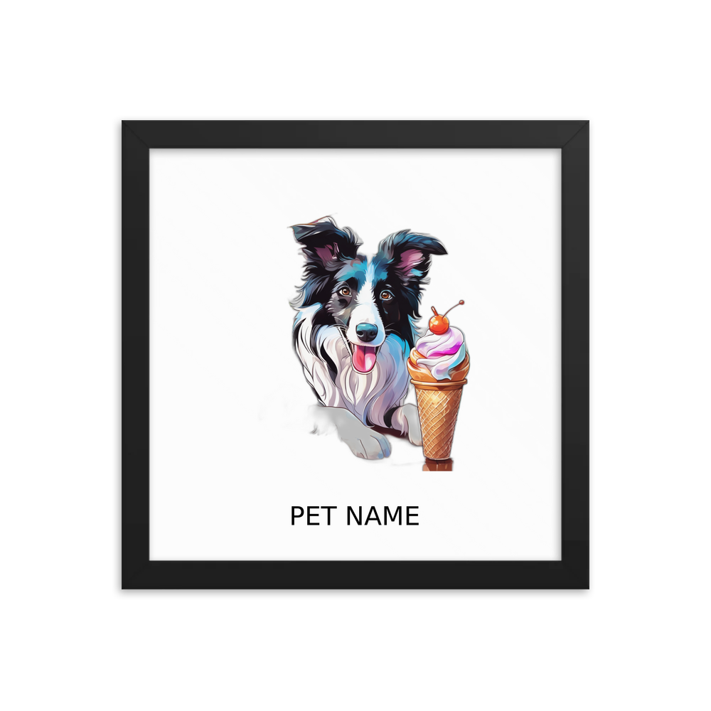PugMug Custom Border Collie Framed Print with Your Pet’s Name