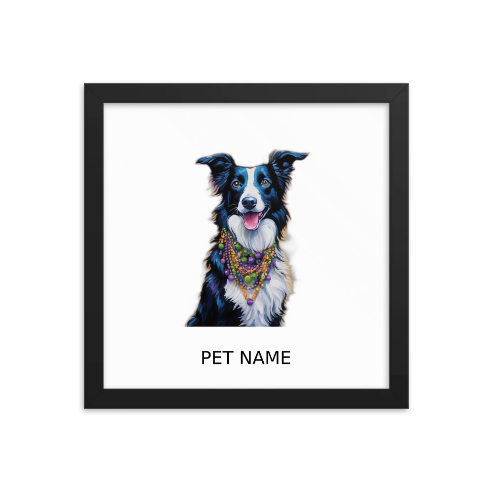 PugMug Custom Border Collie Framed Print with Your Pet’s Name