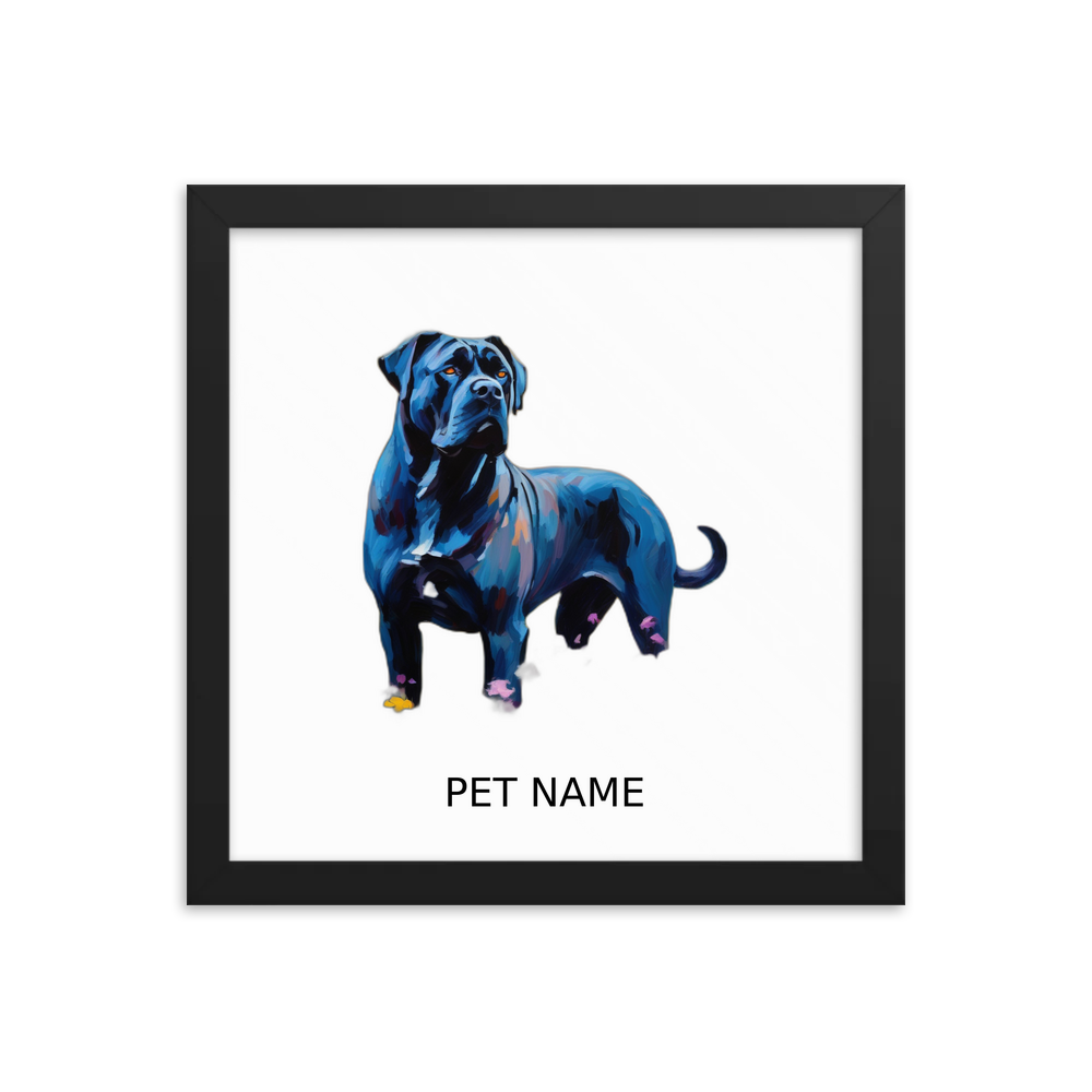 PugMug Custom Cane Corso Framed Print with Your Pet’s Name