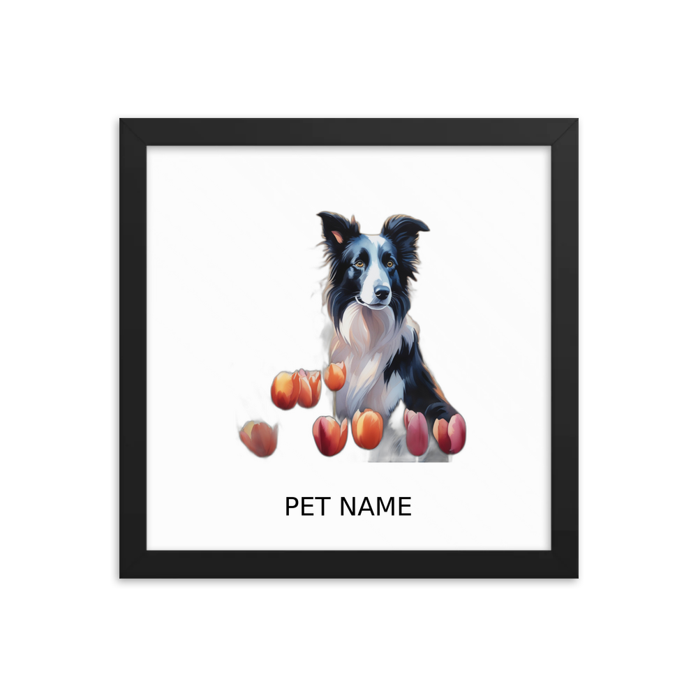 PugMug Custom Border Collie Framed Print with Your Pet’s Name