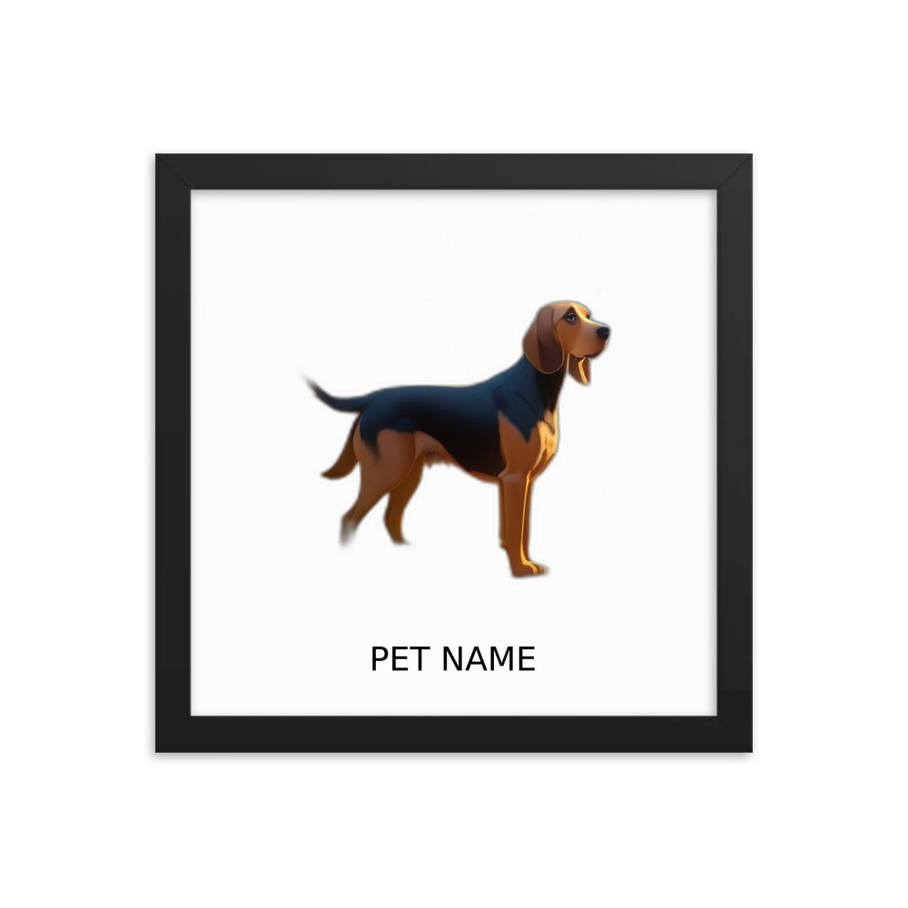 PugMug Custom Bloodhound Framed Print with Your Pet’s Name