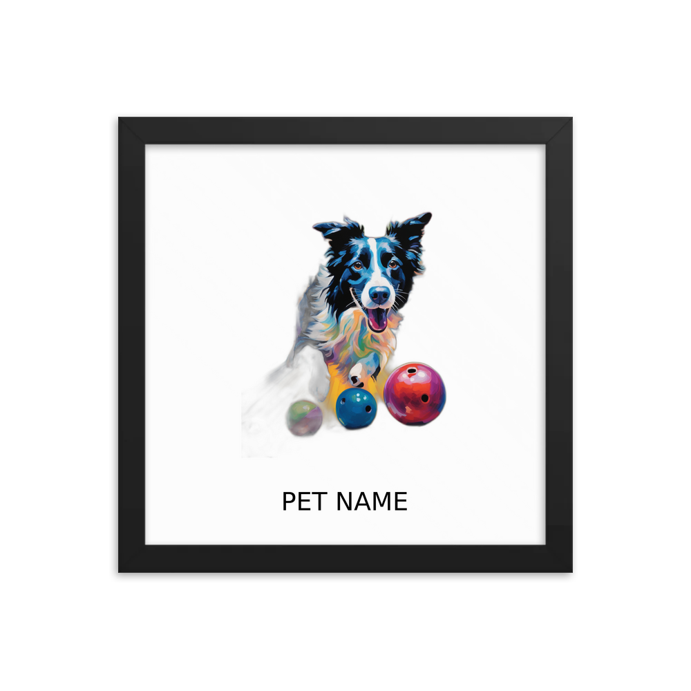 PugMug Custom Border Collie Framed Print with Your Pet’s Name
