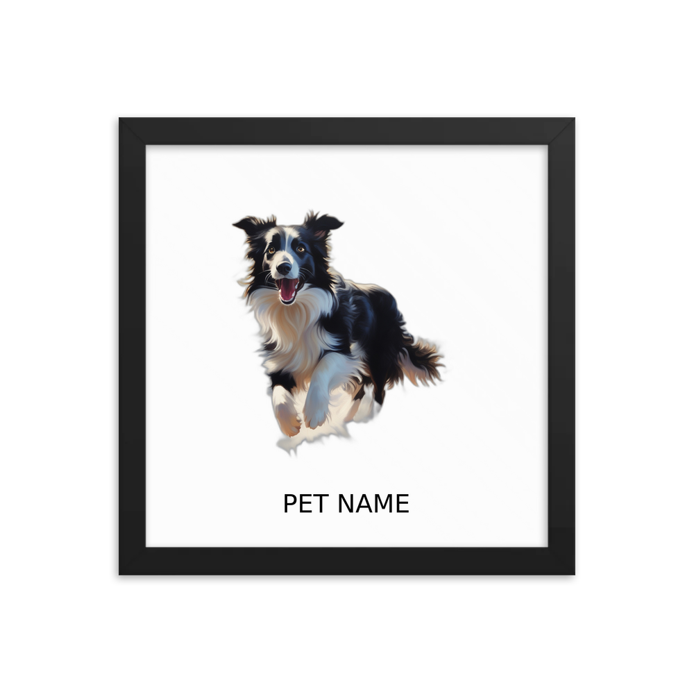 PugMug Custom Border Collie Framed Print with Your Pet’s Name