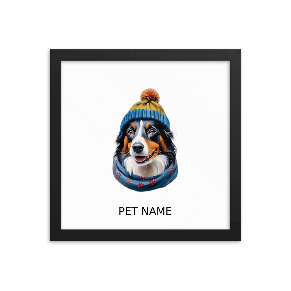 PugMug Custom Border Collie Framed Print with Your Pet’s Name
