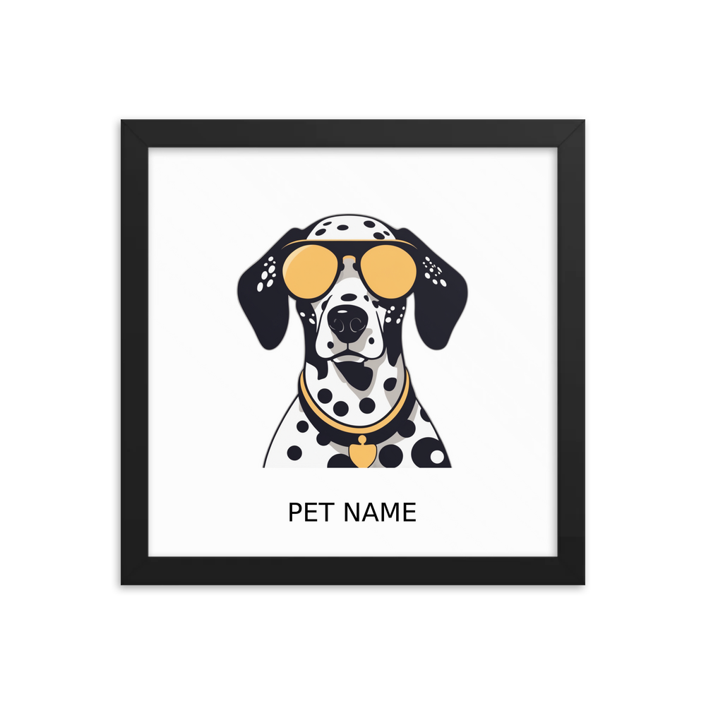 PugMug Custom Dalmatian Framed Print with Your Pet’s Name