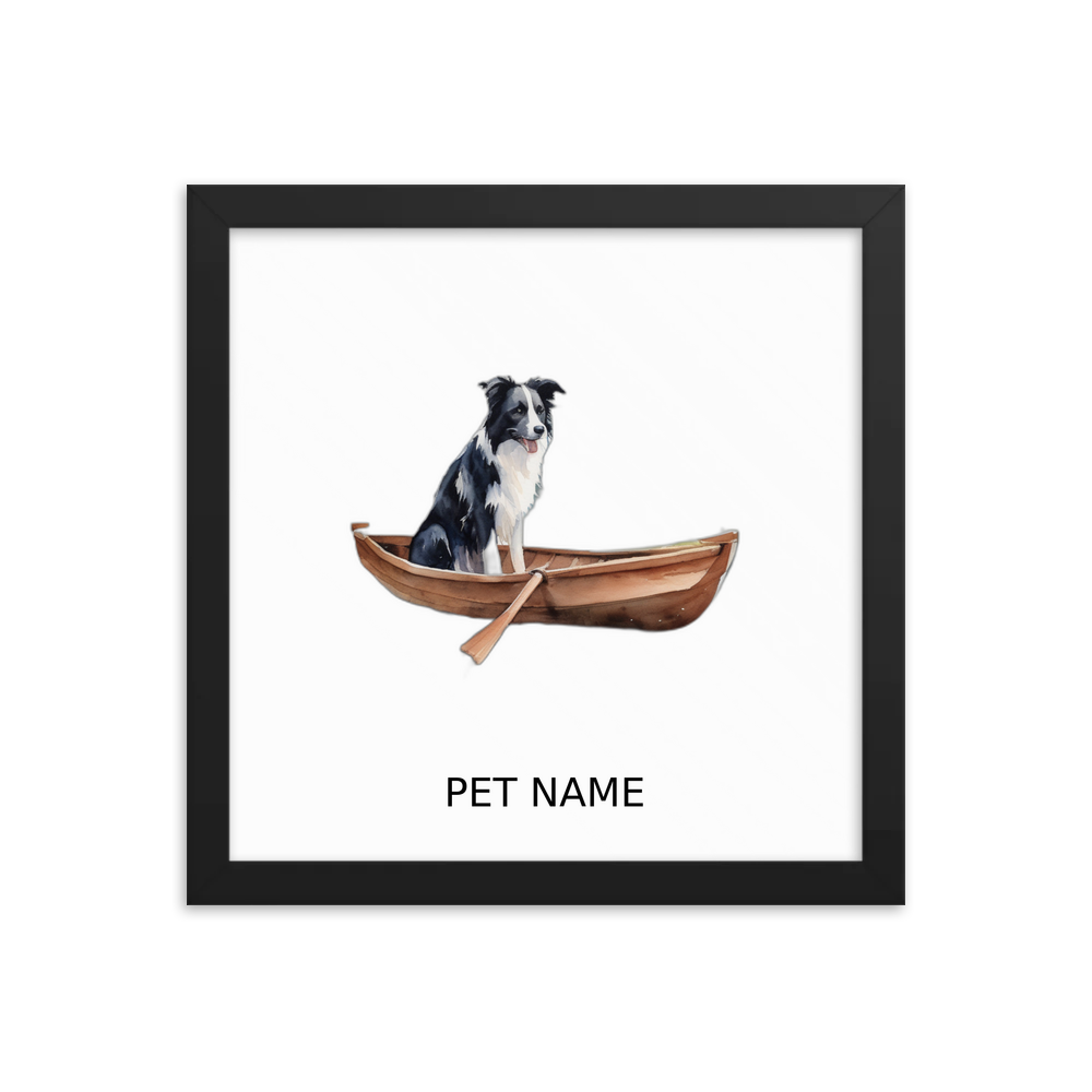 PugMug Custom Border Collie Framed Print with Your Pet’s Name