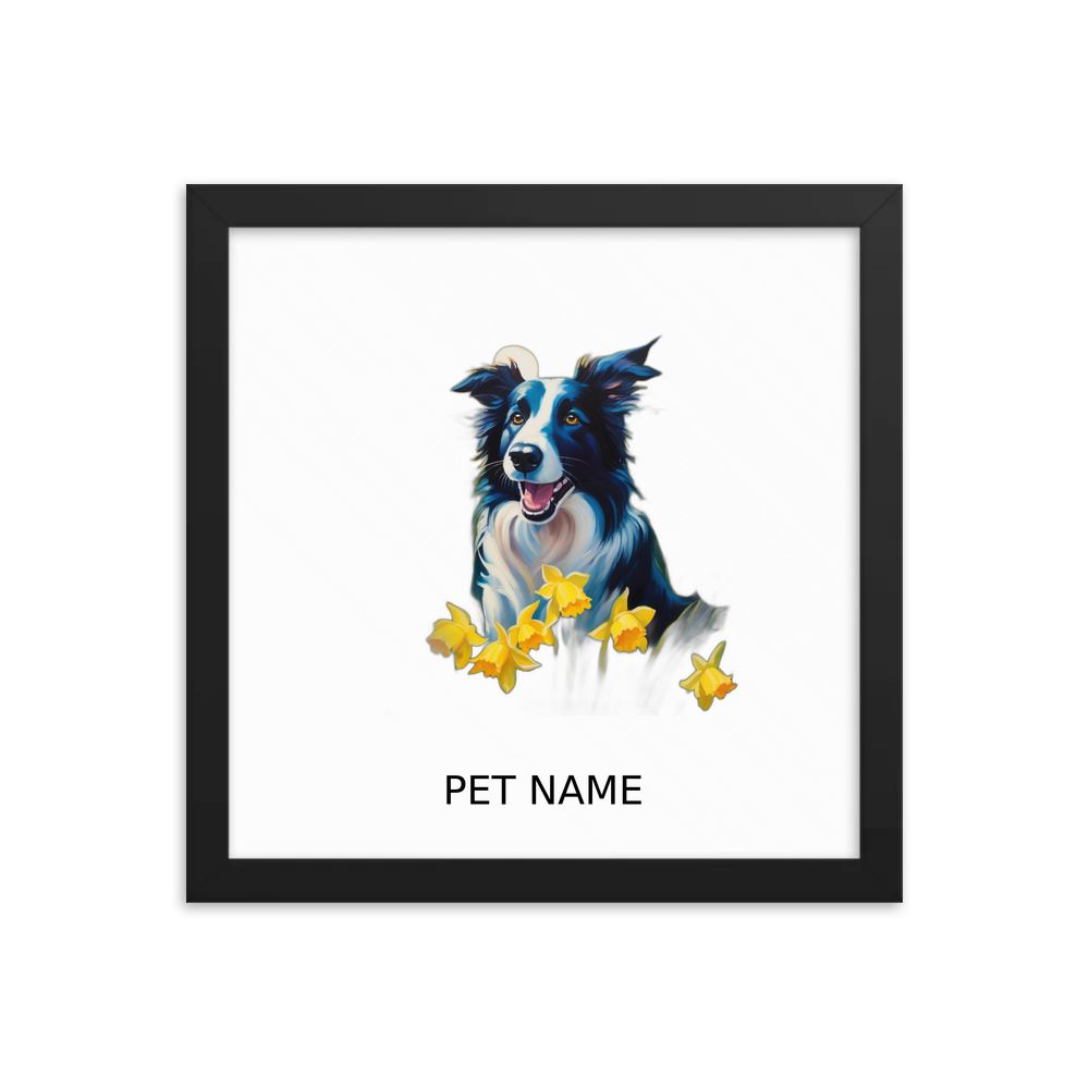 PugMug Custom Border Collie Framed Print with Your Pet’s Name