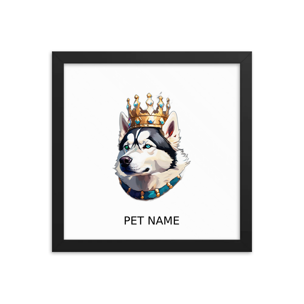 PugMug Custom Siberian Husky Framed Print with Your Pet’s Name