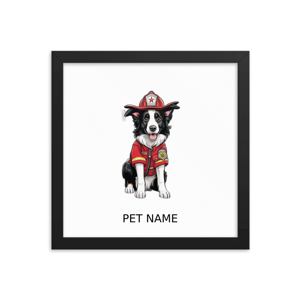 PugMug Custom Border Collie Framed Print with Your Pet’s Name