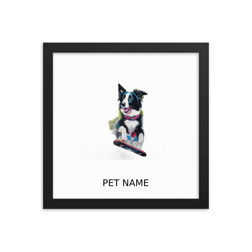 PugMug Custom Border Collie Framed Print with Your Pet’s Name
