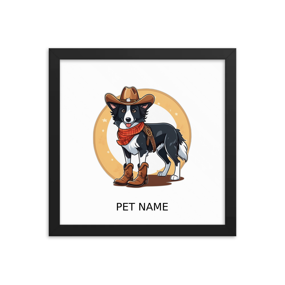 PugMug Custom Border Collie Framed Print with Your Pet’s Name