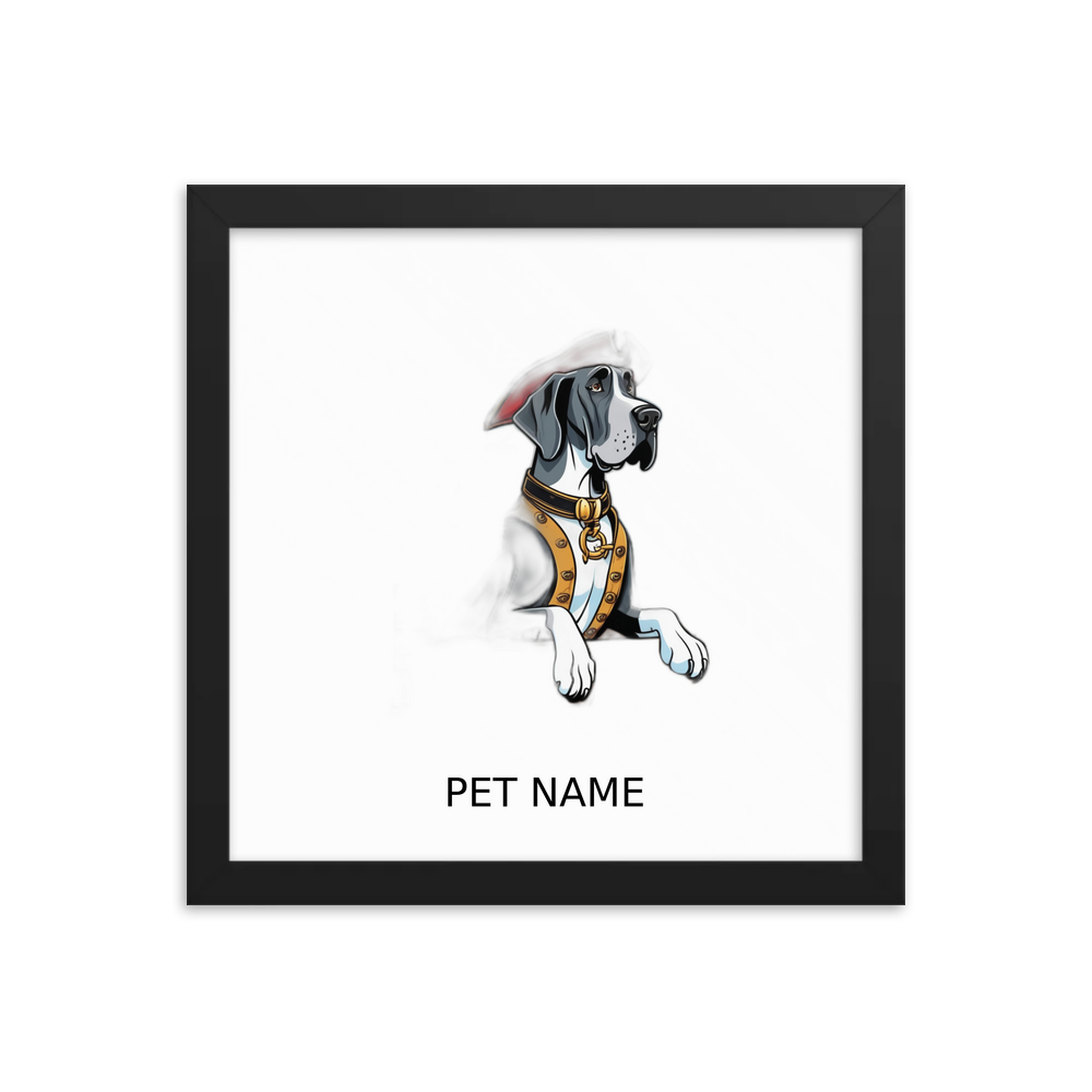 PugMug Custom Great Dane Framed Print with Your Pet’s Name