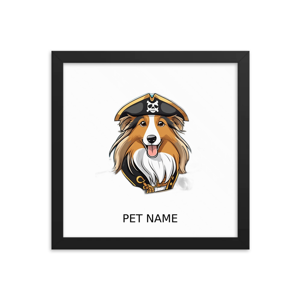 PugMug Custom Shetland Sheepdog Framed Print with Your Pet’s Name