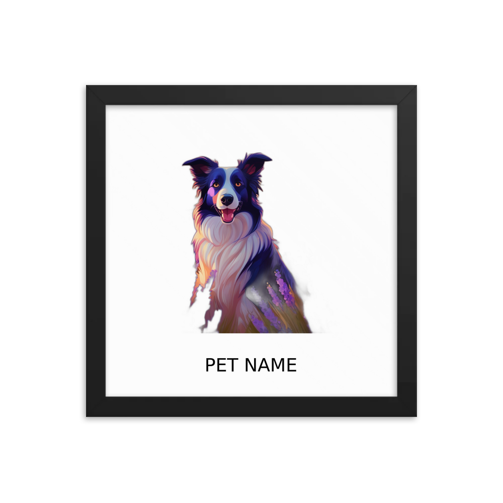 PugMug Custom Border Collie Framed Print with Your Pet’s Name