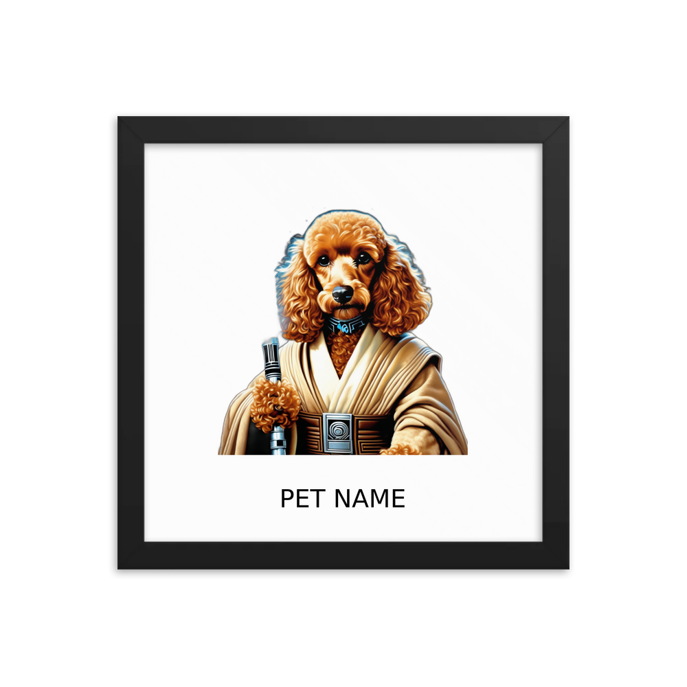 PugMug Custom Tan Poodle Framed Print with Your Pet’s Name