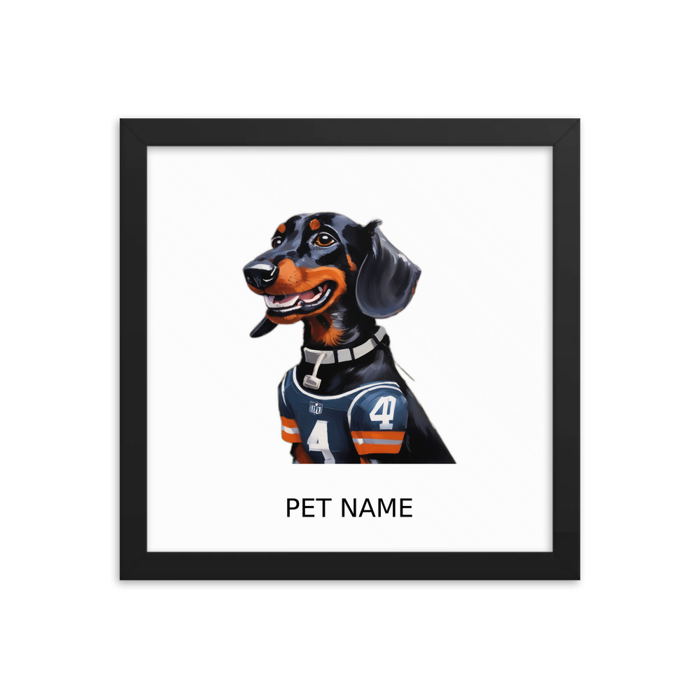 PugMug Custom Black Dachshund Framed Print with Your Pet’s Name
