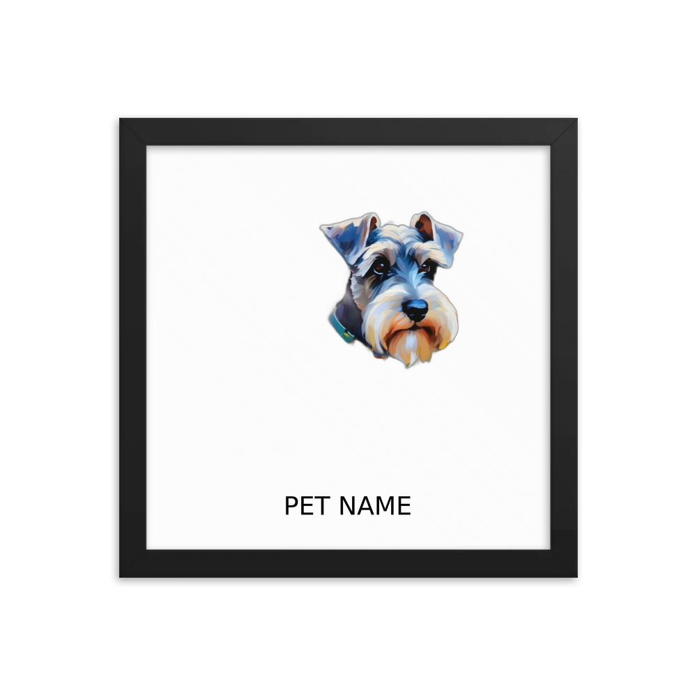 PugMug Custom Miniature Schnauzer Framed Print with Your Pet’s Name