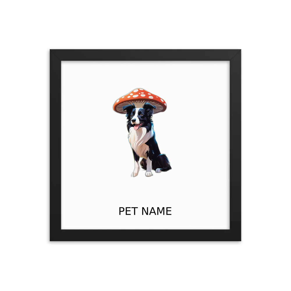 PugMug Custom Border Collie Framed Print with Your Pet’s Name