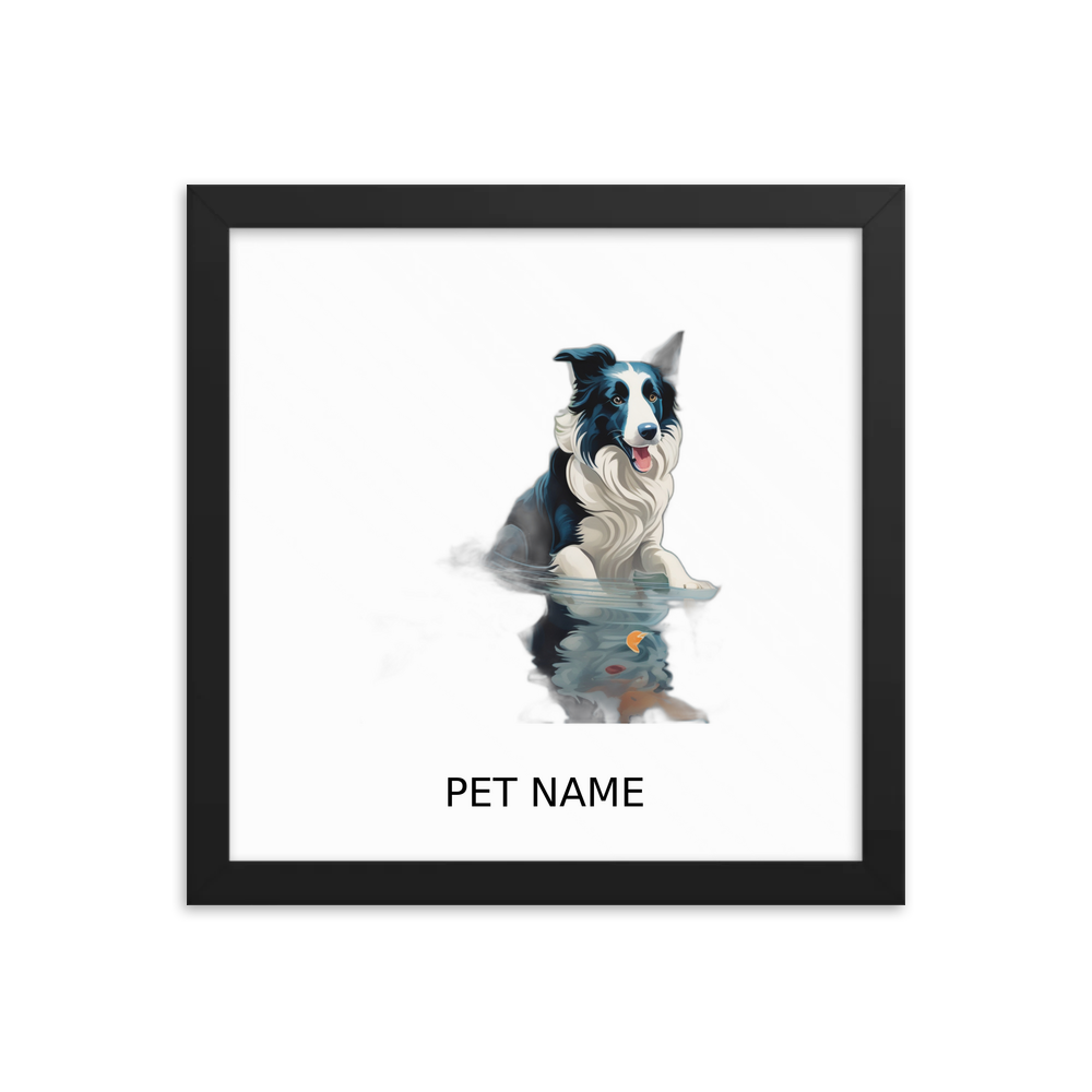 PugMug Custom Border Collie Framed Print with Your Pet’s Name