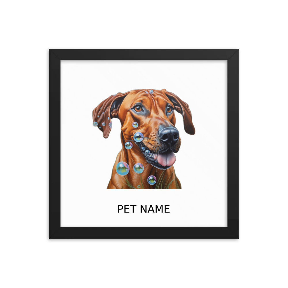 PugMug Custom Rhodesian Ridgeback Framed Print with Your Pet’s Name