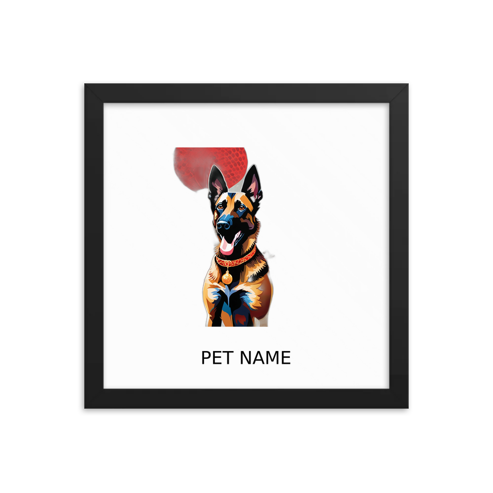 PugMug Custom Belgian Malinois Framed Print with Your Pet’s Name